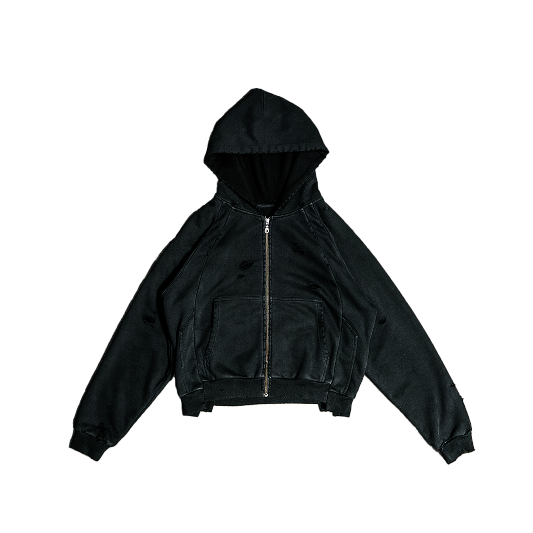 "ROT" THERMAL-LINED ZIP HOODIE