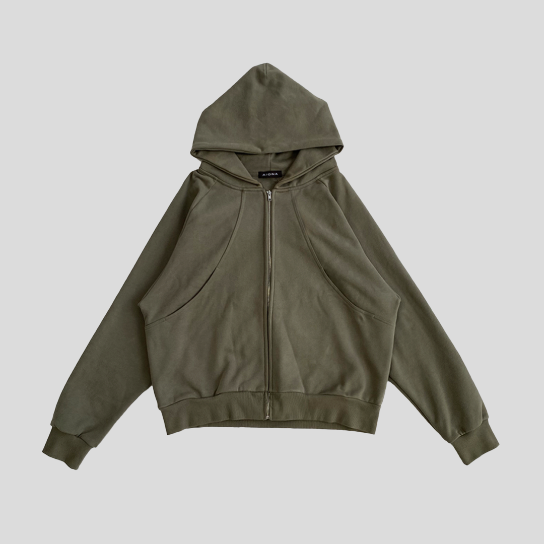 ABYSS ZIP HOODIE (SAGE)