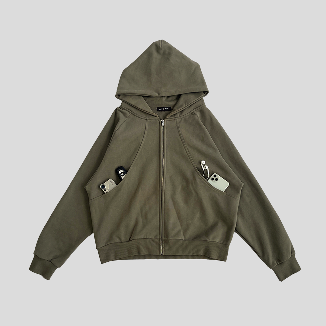 ABYSS ZIP HOODIE (SAGE)